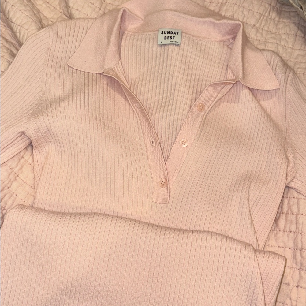 Sunday Best Light Pink Ribbed Dress